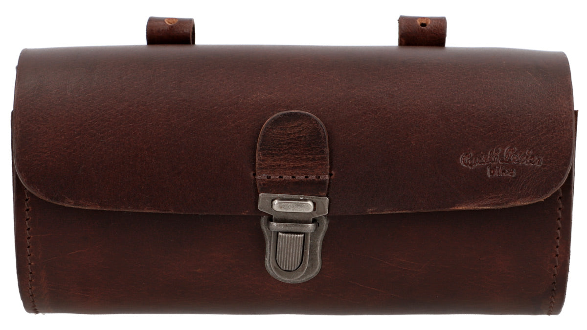 Borsellino Sottosella Per Bici In Pelle - Nero, Manufatto A Mano, Porta Attrezzi E Chiavi - Foto 3