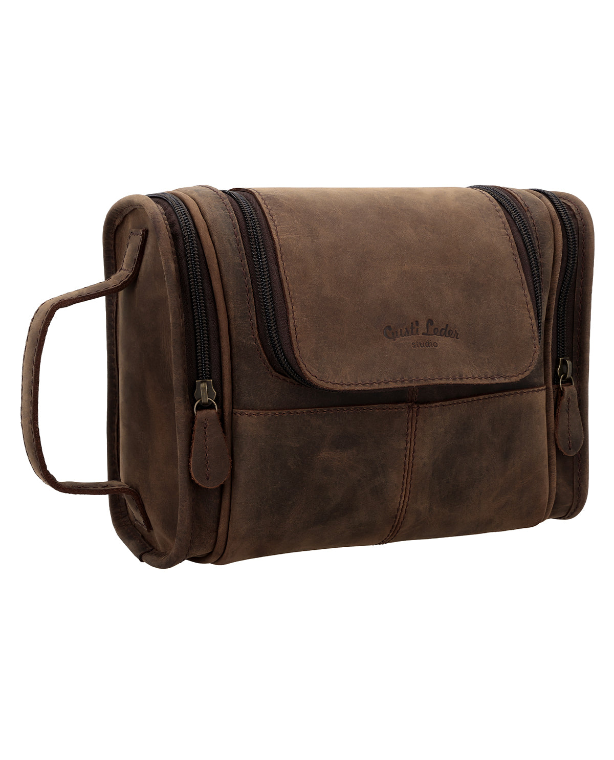 MÜHLE Beauty Case In Pelle Bovina - Set Da Viaggio Con Pennello E Rasoio (Fusion) - Cromato