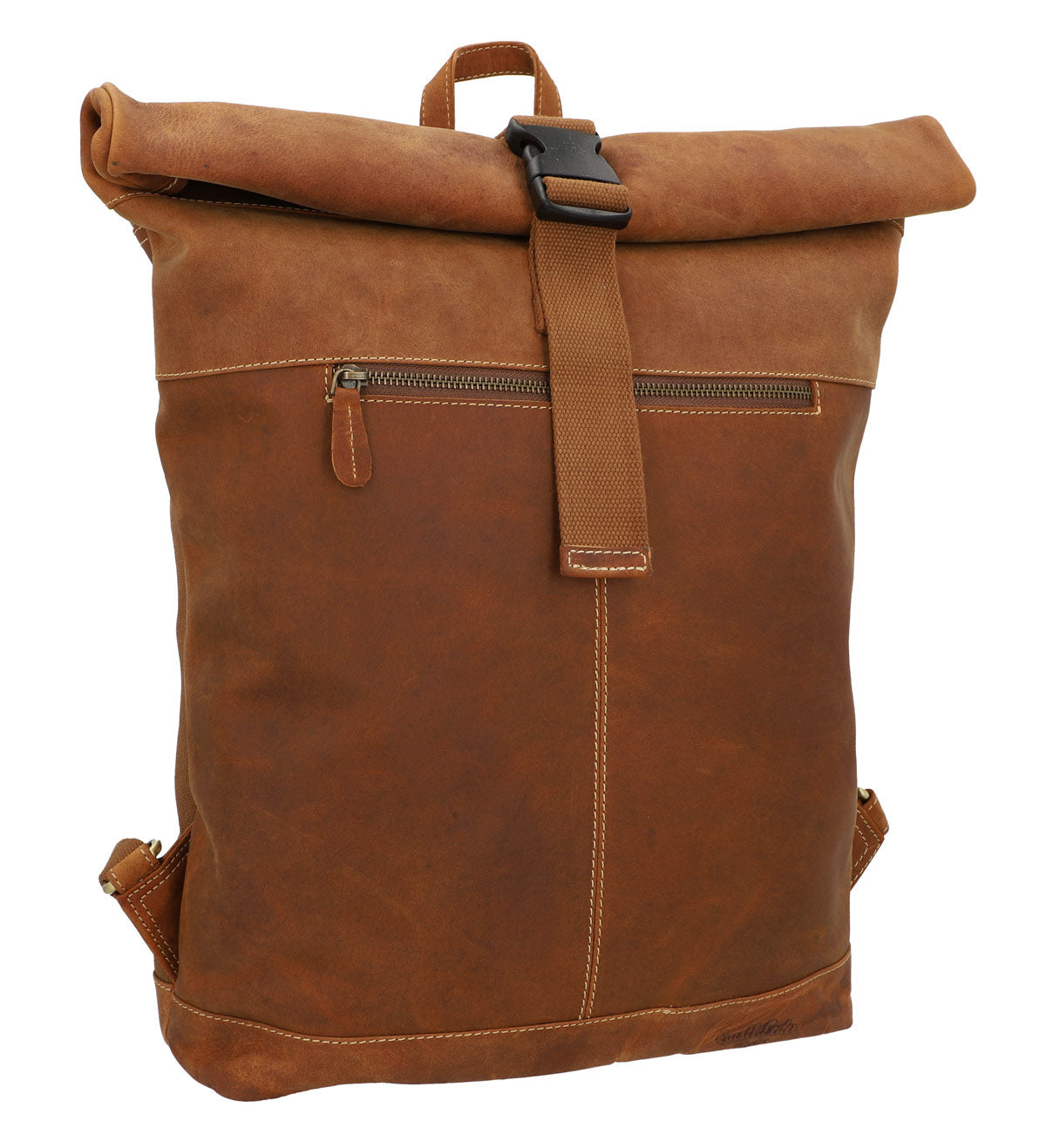 Zaino In Pelle Gusti Henning 13L - Vintage Pelle Di Buffalo, Zaino Roll-Top Per Uomo E Donna, Miele